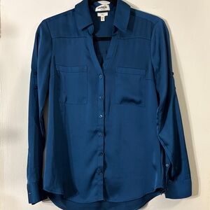 Express Deep Blue Satin Shirt
